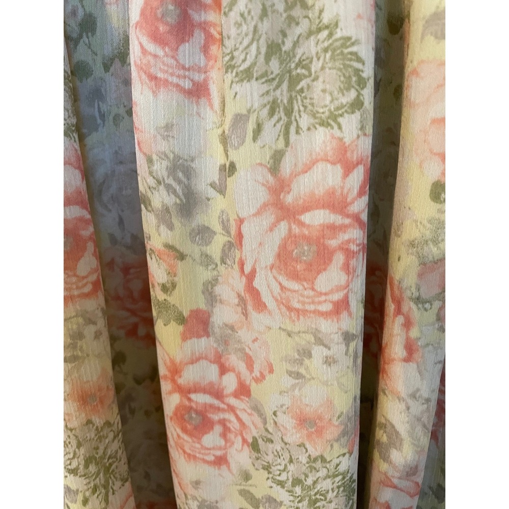 Floral Ruffled Chiffon Fairy Midi Babydoll Slip Dress No Boundaries Size M - Picture 9 of 10